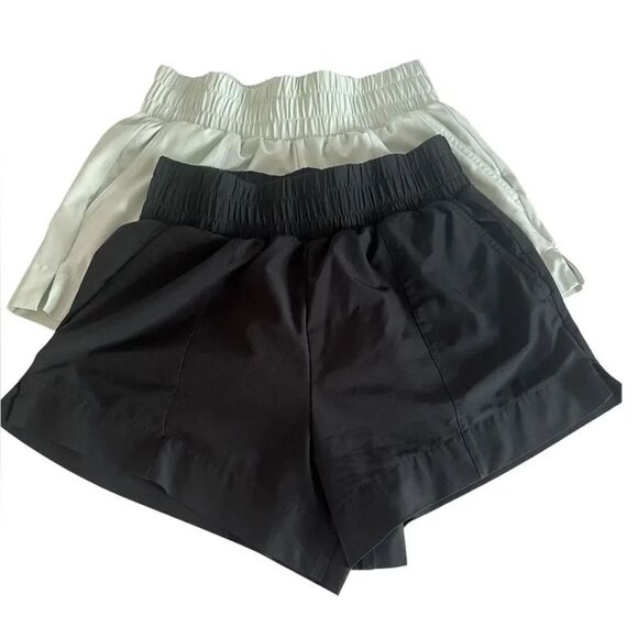 Abercrombie & Fitch Pants - Abercrombie & Fitch High Waist Black and Light green Shorts EUC